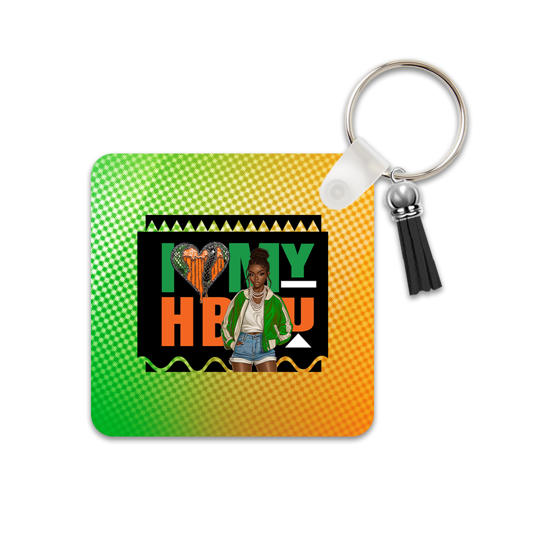 Homecoming I Love My HBCU Square Keychain (281)