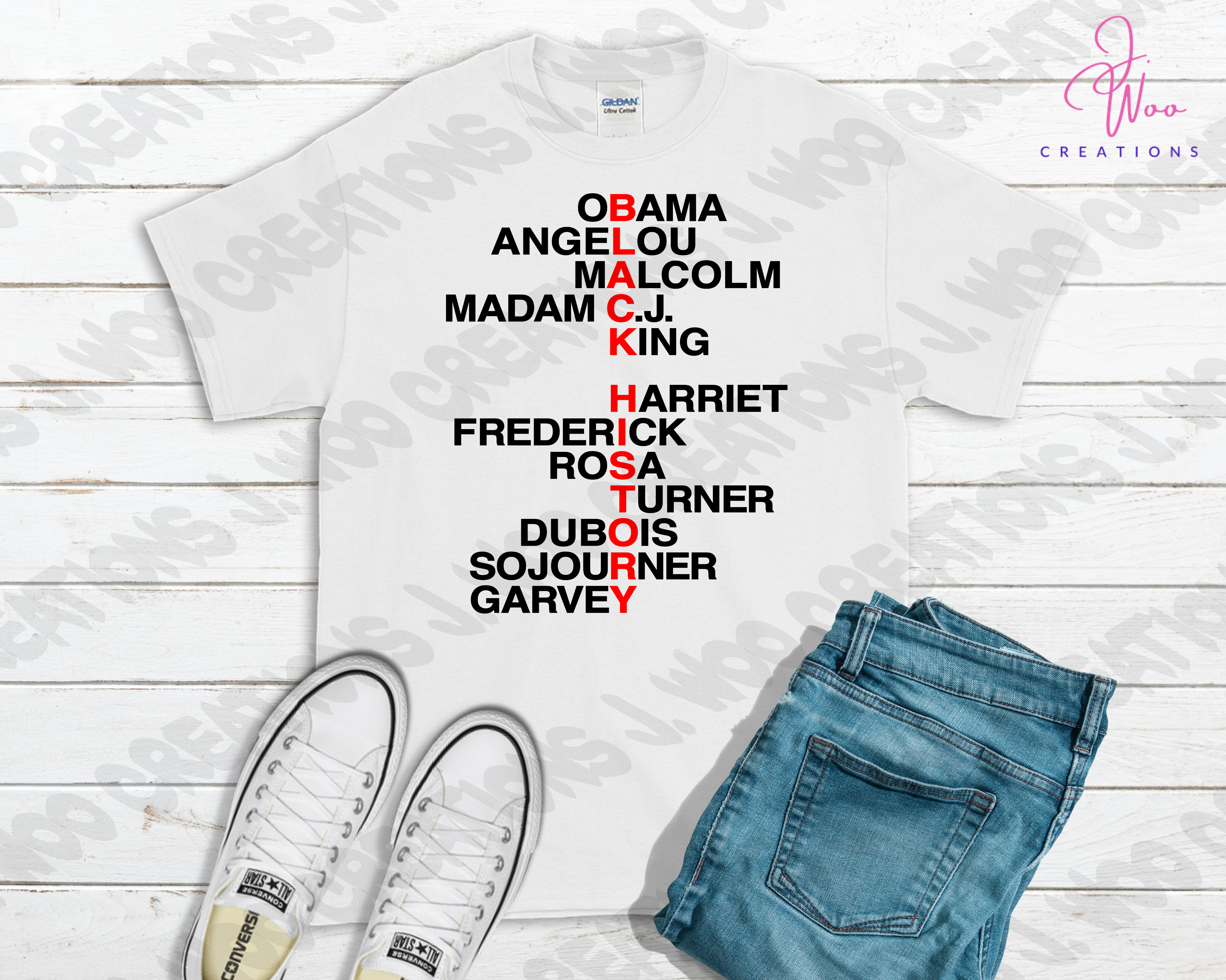 Black History (Vertical Word) Tee