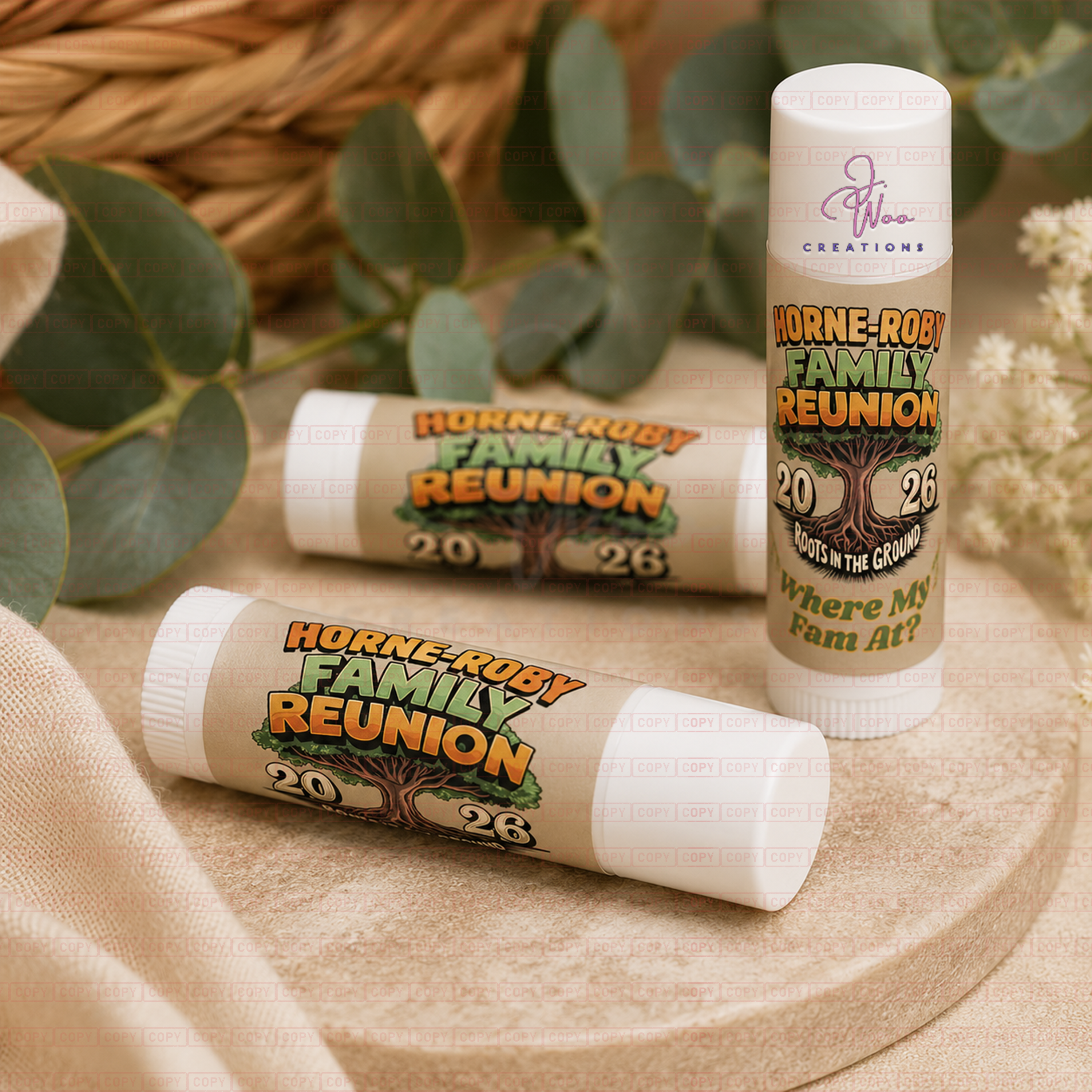 personalized family reunion lip balm labels