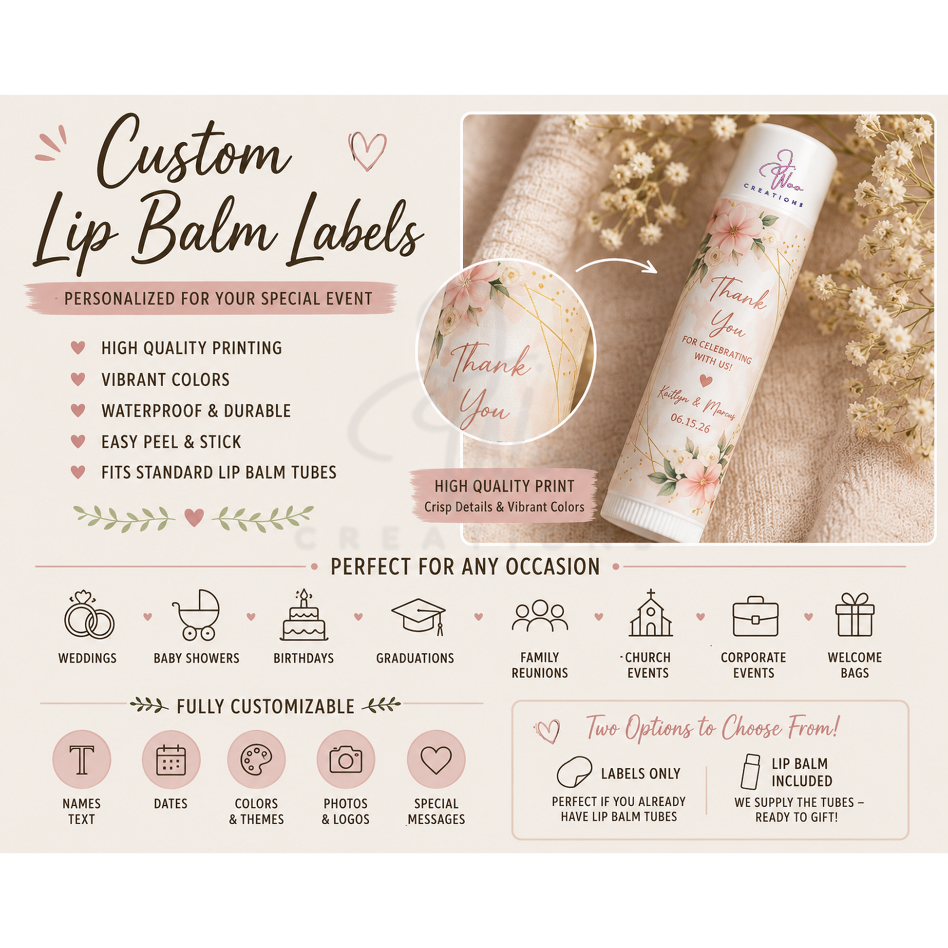  describes all occasions and customization options