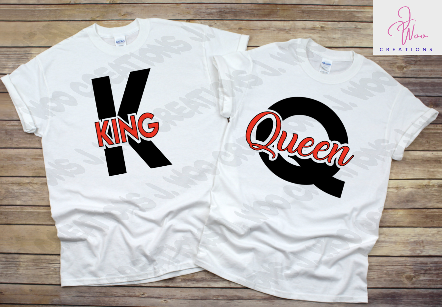 King and Queen Couples Tee