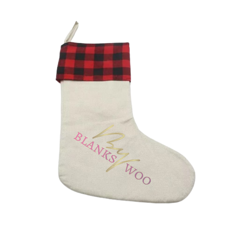 Sublimation Blank Buffalo Plaid Holiday Stocking