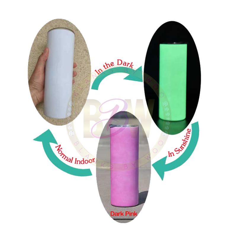 20 oz. Straight Sublimation UV/Glow-In-The-Dark Tumbler