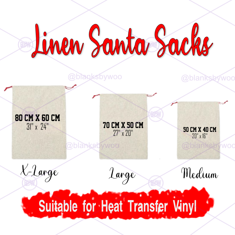 Blank Christmas Santa Sacks