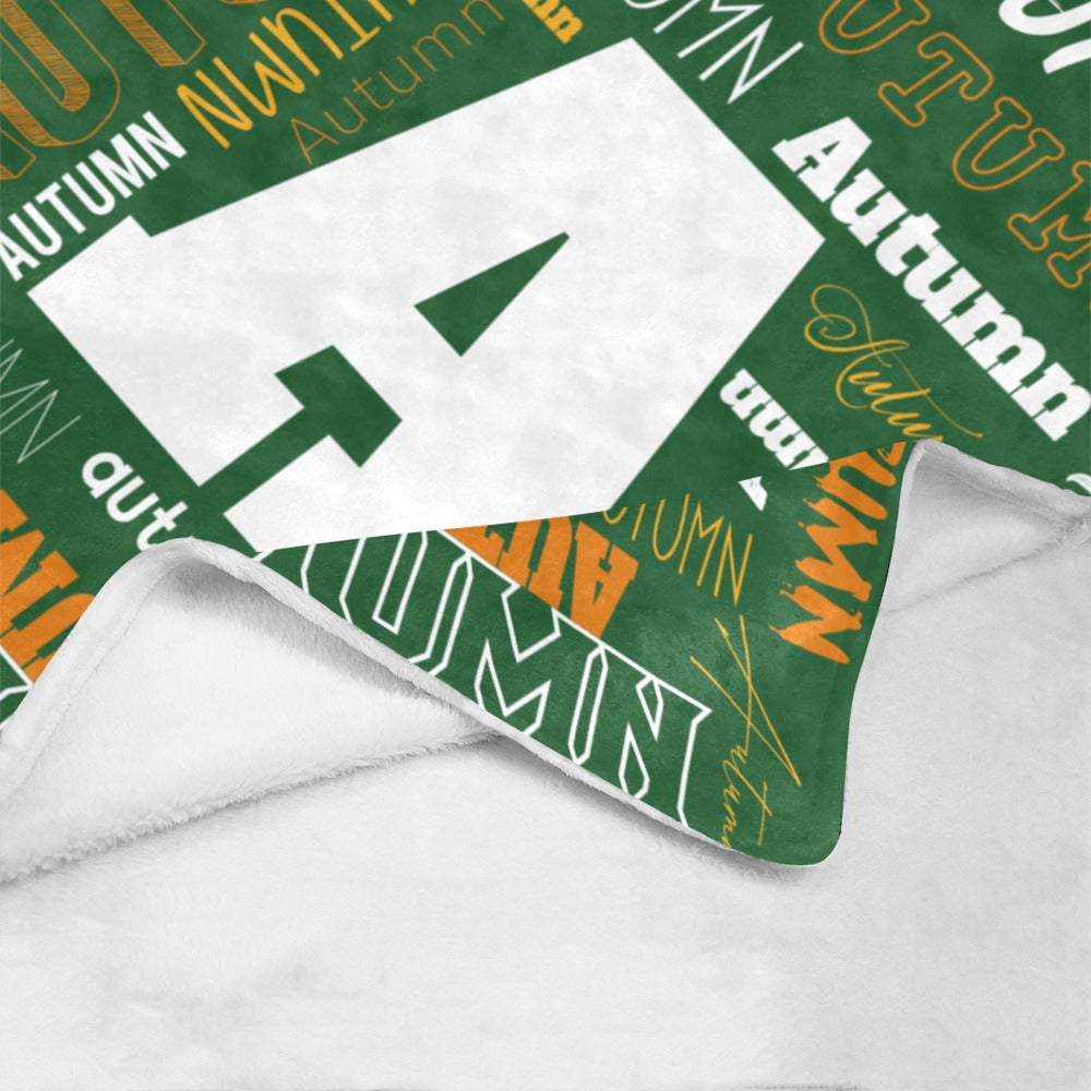 "Custom Name w. Initial" Soft Micro Fleece GREEN Blanket (Various Sizes)