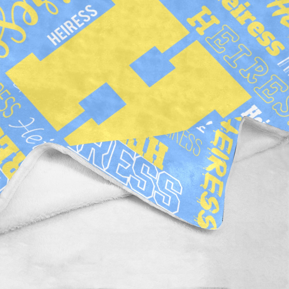 "Custom Name w. Initial" Soft Micro Fleece SKY BLUE Blanket (Various Sizes)
