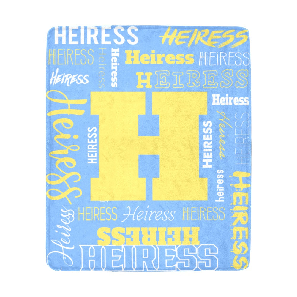 "Custom Name w. Initial" Soft Micro Fleece SKY BLUE Blanket (Various Sizes)