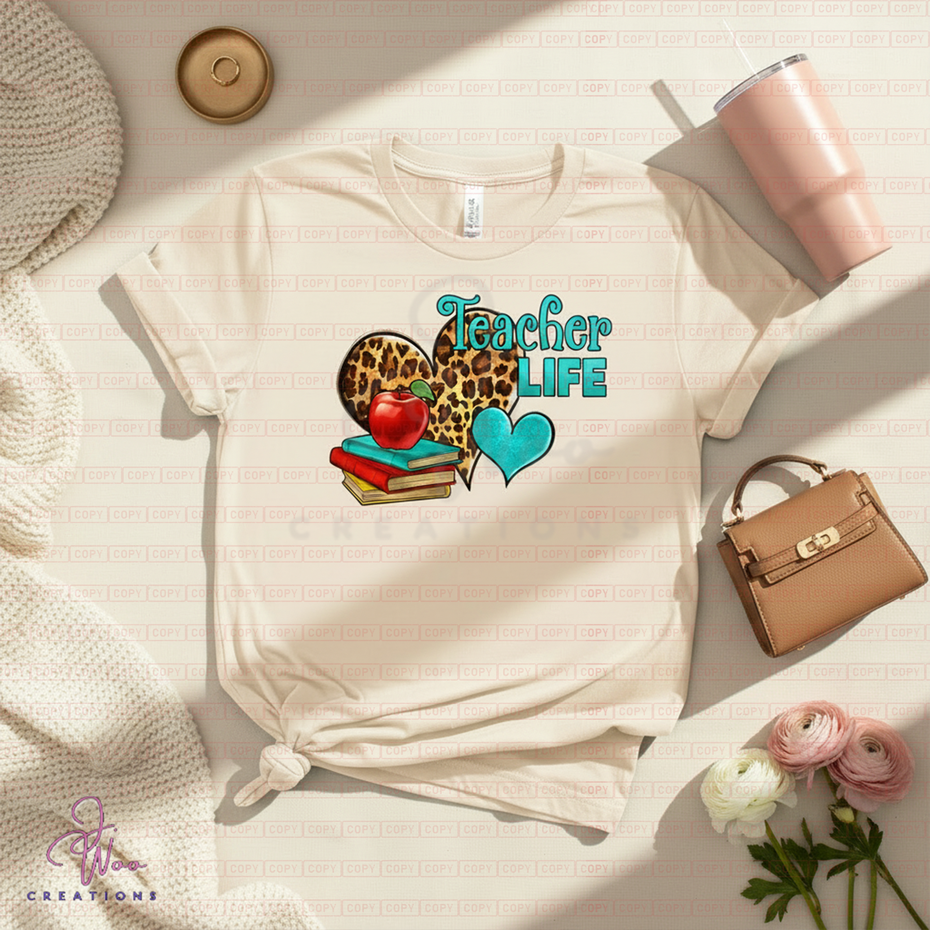 Teacher Life Leopard Print T-Shirt - Trendy Teacher Appreciation Gift