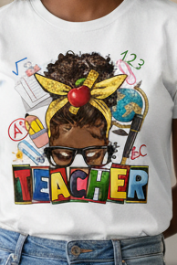 Messy Bun Teacher T-Shirt - Premium School Lifestyle
