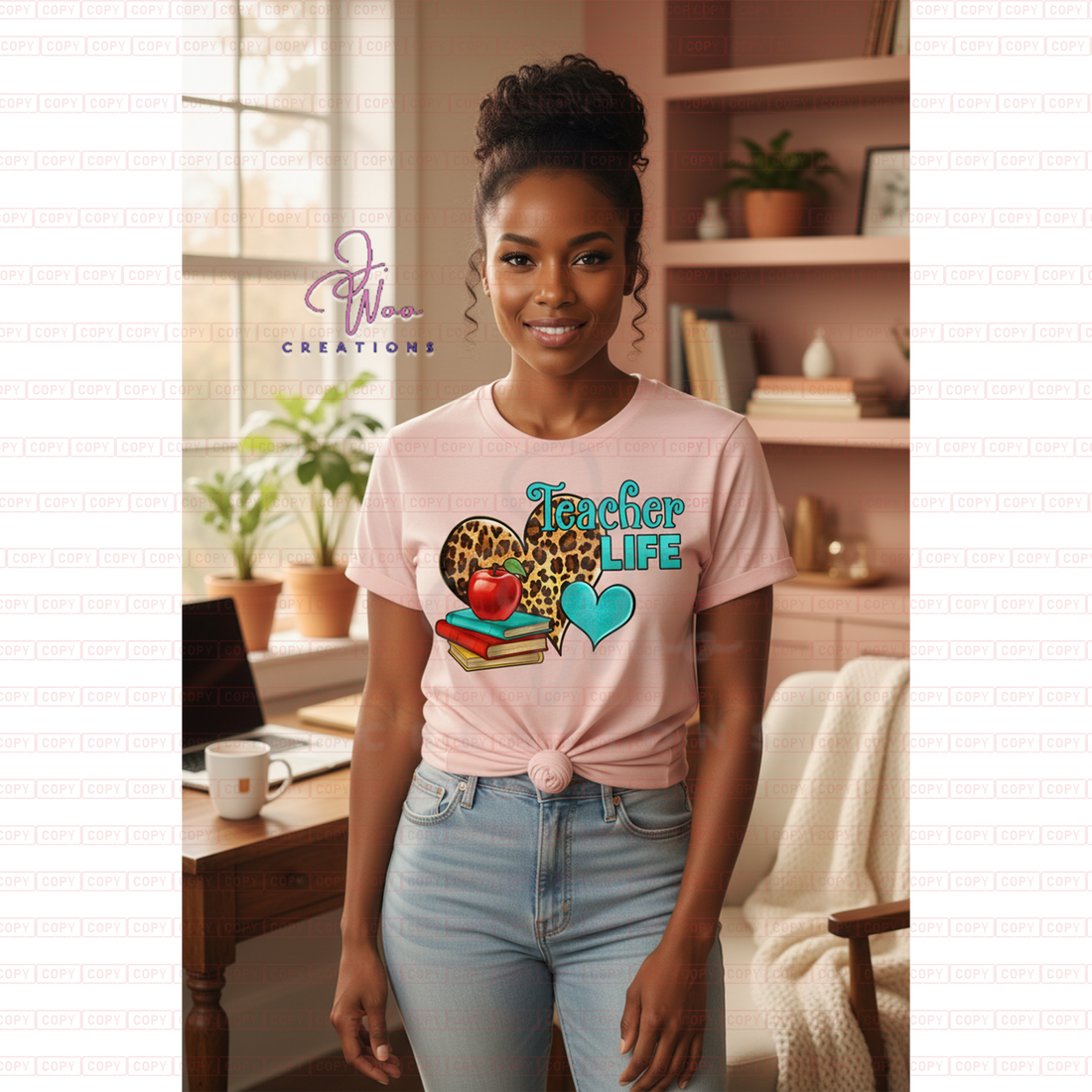 Teacher Life Leopard Print T-Shirt - Trendy Teacher Appreciation Gift