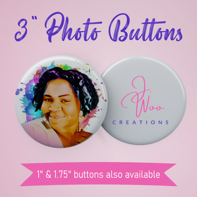 3" Custom Photo Pin Button