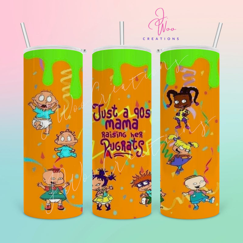 20 oz. Stainless Steel Tumbler - 90 Mom Raising Rugrats