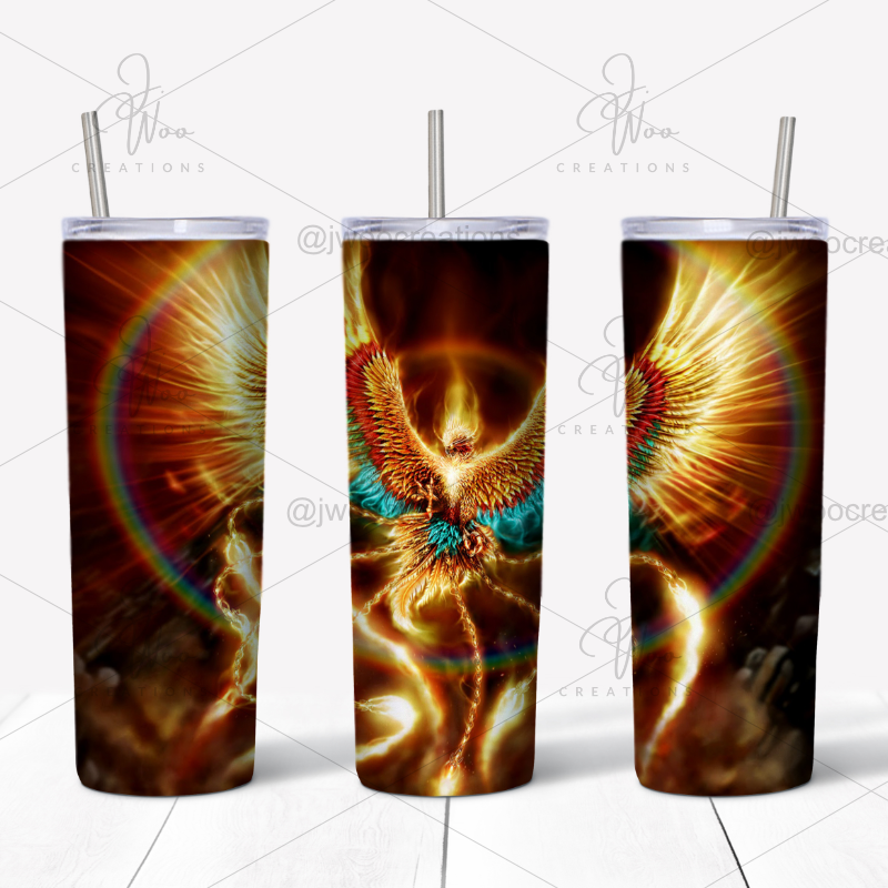 20 oz. Stainless Steel Tumbler - Rising Phoenix Bird