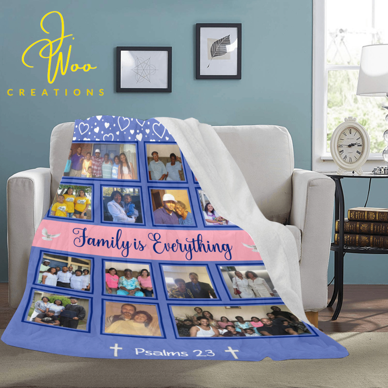 "Family is Everything"  Ultra-Soft Micro Fleece Photo Blanket 70''x80''