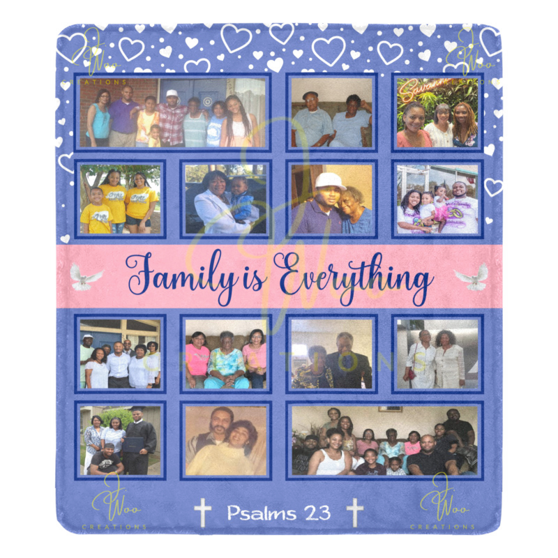 "Family is Everything"  Ultra-Soft Micro Fleece Photo Blanket 70''x80''