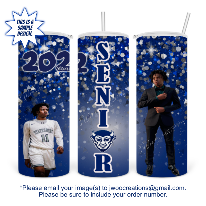 20 oz. Stainless Steel Tumbler - Custom Graduation Theme